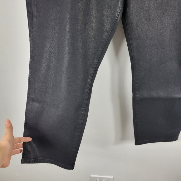 New Good American Good Classic Leather Coated High Waist Slim Ankle Jeans - Picture 6 of 14